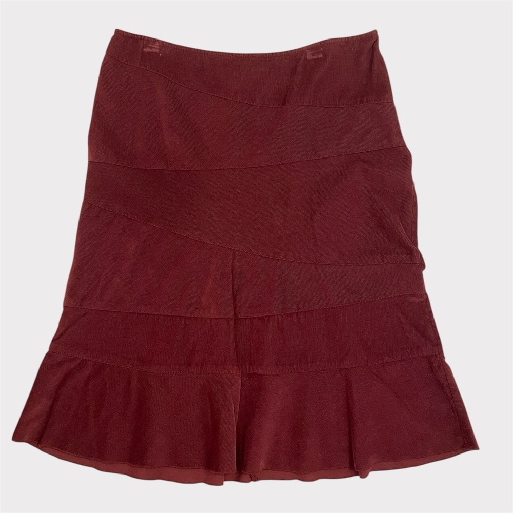 Style & Co Corduroy Burgundy Midi Skirt